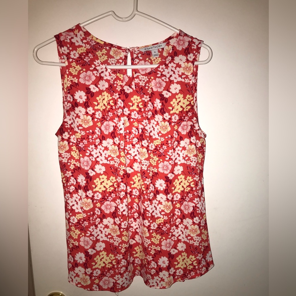 41 Hawthorn Red and White Floral Tank Top